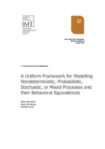 #IMT LUCCA CSA TECHNICAL REPORT SERIES 02 August 2012