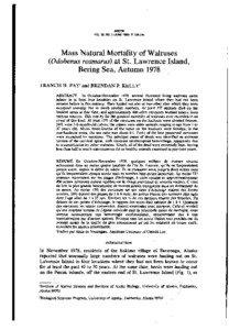 Mass Natural Mortality of Walruses (Odobenus rosmarus) at St. Lawrence Island, Bering Sea, Autumn 1978