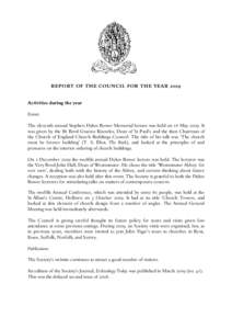 REPORT OF THE COUNCIL FOR THE YEAR 2001