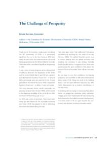The Challenge of Prosperity