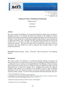 European Journal of Probation University of Bucharest www.ejprob.ro Vol. 3, No.3, 2011, pp 43 – 59 ISSN: 2006 – 2203