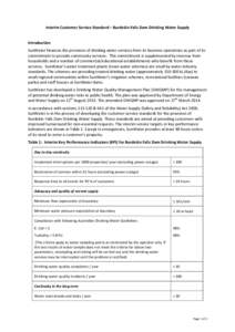 Interim Customer Service Standard – Burdekin Falls Dam Drinking Water Supply  Introduction SunWater finances the provision of drinking water services from its business operations as part of its commitment to provide co