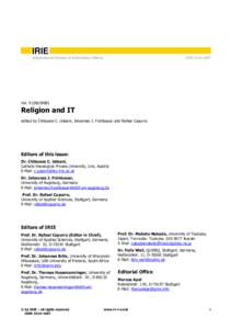 IRIE  ISSNInternational Review of Information Ethics