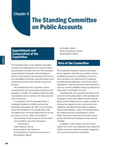 Chapter 6  The Standing Committee on Public Accounts  Chapter 6