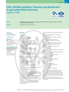 ESGE-ESGENA guideline: Cleaning and disinfection in gastrointestinal endoscopy - Update 2008