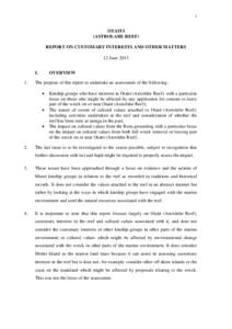 1  OTAITI (ASTROLABE REEF) REPORT ON CUSTOMARY INTERESTS AND OTHER MATTERS 12 June 2013
