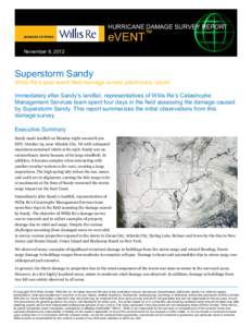 HURRICANE DAMAGE SURVEY REPORT  eVENT™ November 8, 2012  Superstorm Sandy