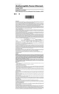 [removed]Rev. August[removed]Antihemophilic Factor (Human) Ko¯atew-DVI Double Viral Inactivation Solvent/Detergent Treated and Heated in Final Container at 80°C