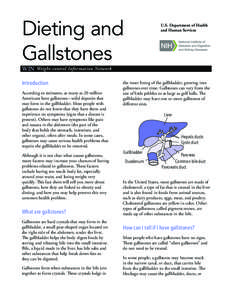 Dieting and Gallstones U.S. Department of Health and Human Services