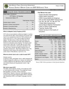 NEW MEXICO PUBLIC EDUCATION DEPARTMENT  Printed: [removed]SCHOOL DISTRICT REPORT CARD FOR[removed]SCHOOL YEAR ZUNI PUBLIC SCHOOLS