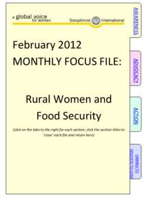 AWARENESS ACTION Rural Women and Food Security