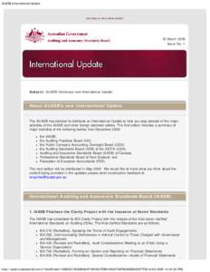 AUASB International Update 18-Mar-2009