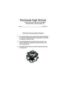 Peninsula High School[removed]Purdy Dr. NW, Gig Harbor, WA[removed]4400 www.phs.psd401.net Name:______________________________________[removed]School Improvement Goals