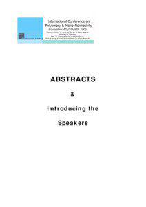 ABSTRACTS & Introducing the
