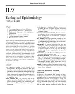 Copyrighted Material  II.9 Ecological Epidemiology