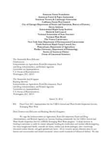 American Forest Foundation American Forest & Paper Association American Nursery & Landscape Association California Forest Pest Council City of Chicago Department of Streets and Sanitation, Bureau of Forestry Davey Instit