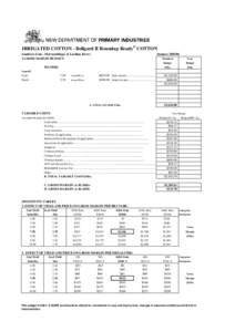 IRRIGATED COTTON - Bollgard II Roundup Ready® COTTON Southern Zone - Murrumbidgee & Lachlan Rivers 1.GROSS MARGIN BUDGET: Summer[removed]