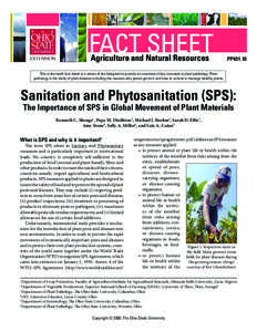 Sanitation and Phytosanitation (SPS)