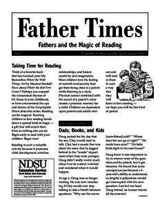 Father Times Fathers and the Magic of Reading Issue 5  A newsletter for fathers and father figures of young children