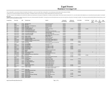 Legal Source  Database Coverage List 