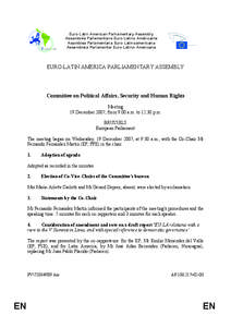 Euro-Latin American Parliamentary Assembly Assemblée Parlementaire Euro-Latino Américaine Asamblea Parlamentaria Euro-Latinoamericana Assembleia Parlamentar Euro-Latino-Americana  EURO-LATIN AMERICA PARLIAMENTARY ASSEM