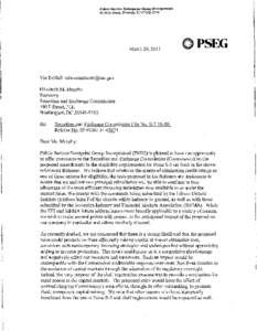 Public Service Enterprise Group Incorporated 80 Park Plaza, Newark, NJ 07102~4194 March 28,2011  OPSEG