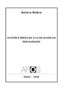 Antero Nobre  HISTÓRIA BREVE DA VILA DE OLHÃO DA