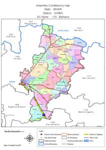 Assembly Constituency map State : BIHAR District : SIWAN !. AC Name : 110 - Barharia  !