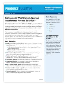 PRODUCTBULLETIN February 26, Kansas and Washington Approve