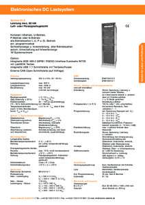 Elektronisches DC Lastsystem System ELS Leistung max. 80 kW Luft- oder Flüssigkeitsgekühlt  Geräte für Labor und Prüfstand