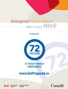 Emergency Preparedness May 3 – 9, 2015 Week  TOOLKIT
