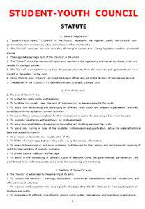 STUDENT-YOUTH COUNCIL STATUTE 1. General Regulations