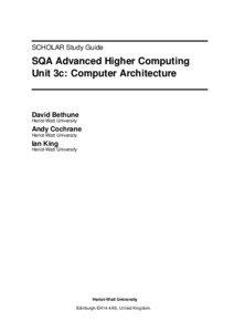 SCHOLAR Study Guide  SQA Advanced Higher Computing