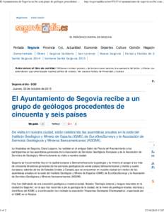 El Ayuntamiento de Segovia recibe a un grupo de geólogos procedentes de cincuenta y seis países — Segoviaaldia.es - El periódico audiovisual de Segovia
