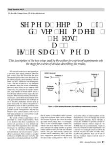 Rudy Severns, N6LF PO Box 589, Cottage Grove, OR 97424; Experimental Determination of Ground System Performance for HF Verticals­