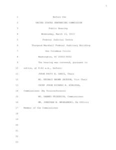 U.S. Sentencing Commission Public Hearing Transcript (March 13, 2013)