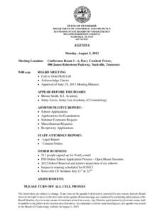 STATE OF TENNESSEE DEPARTMENT OF COMMERCE AND INSURANCE TENNESSEE STATE BOARD OF COSMETOLOGY 500 JAMES ROBERTSON PARKWAY NASHVILLE, TN[removed]2515