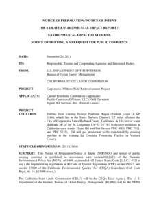 Impact assessment / California / Carpinteria Offshore Oil Field / Petroleum in the United States / California Environmental Quality Act / Santa Barbara oil spill / Environmental impact statement / Environmental impact assessment / Carpinteria /  California / Environment of the United States / Environment / Energy in the United States