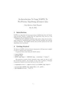 An Introduction To Using NAPPA To Pre-Process NanoString nCounter data Chris Harbron, Mark Wappett July 16, [removed]