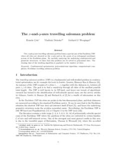 NP-complete problems / Operations research / Elementary mathematics / Travelling salesman problem / Computational complexity theory / Analytic geometry / Combinatorial optimization / Distance / Cartesian coordinate system / Mathematics / Theoretical computer science / Applied mathematics