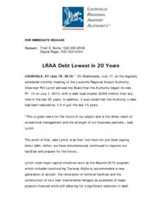 Microsoft Word - LRAA Debt Lowest in 20 years[removed]
