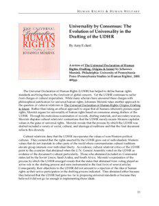 Universality by Consensus: The Evolution of Universality in the Drafting of the UDHR