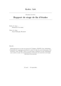 Kodex·Lab Korantin Auguste Rapport de stage de ﬁn d’études  Maitre de stage :