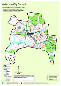 Melbourne City Council ELECTORAL STRUCTURE OF MELBOURNE CITY COUNCIL NOTE: By Order in Council under section 6A(1) of the City of Melbourne Act 2001 and section 220Q(n) of the Local Government Act 1989, the number of Cou