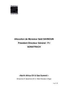 Microsoft Word - Allocution_PDG_NorthAfricaOIL_Gas.docx