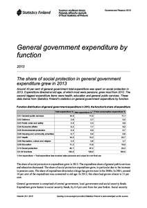 Government Finance[removed]General government expenditure by function 2013