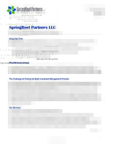 Microsoft Word - SpringReef Partners - Services for Nonprofit Organizations