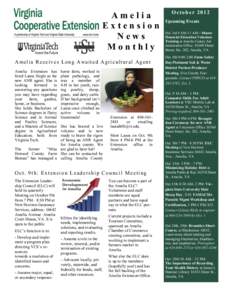 Amelia Extension News Monthly Amelia Receives Long Awaited Agricultural Agent Amelia Extension has