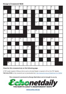 Mungo’s Crossword N026