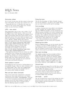 LATEX News Issue 15, December 2003 Anniversary release  Fixing font sizes